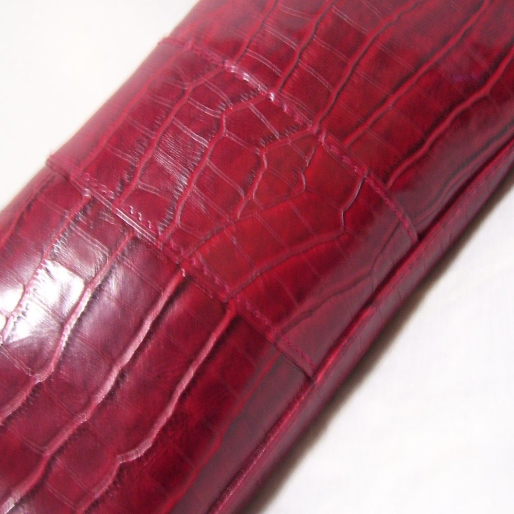 Fashion Clutch Handbag Burgundy Croc Design NWOT - Picture 4 of 4